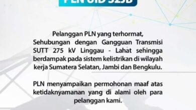 Listrik Tiga Provinsi di Sumatera Serentak Padam